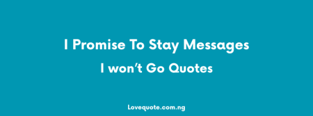 I Promise To Stay Messages: I won’t Go Quotes
