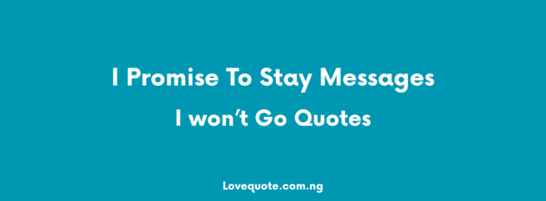 I Promise To Stay Messages: I won’t Go Quotes